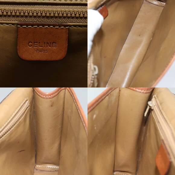 CELINE Macadam Canvas Shoulder Bag Pvc Leather Brown - Picture 12 of 13